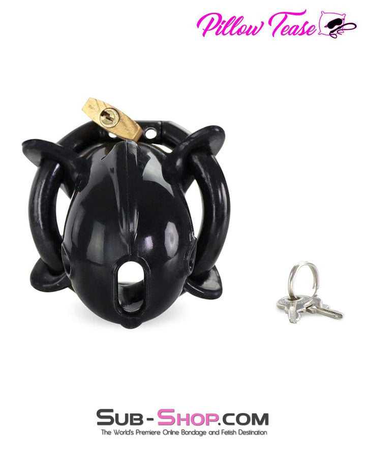 Chastity 9038AE  Ruined Orgasms Tiny Black Locking Silicone Chastity Cock Cage