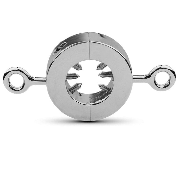 Cock & Ball Strap 0449M  CBT Ball Torture Adjustable Spiked Ring Device with Steel Ball Weights