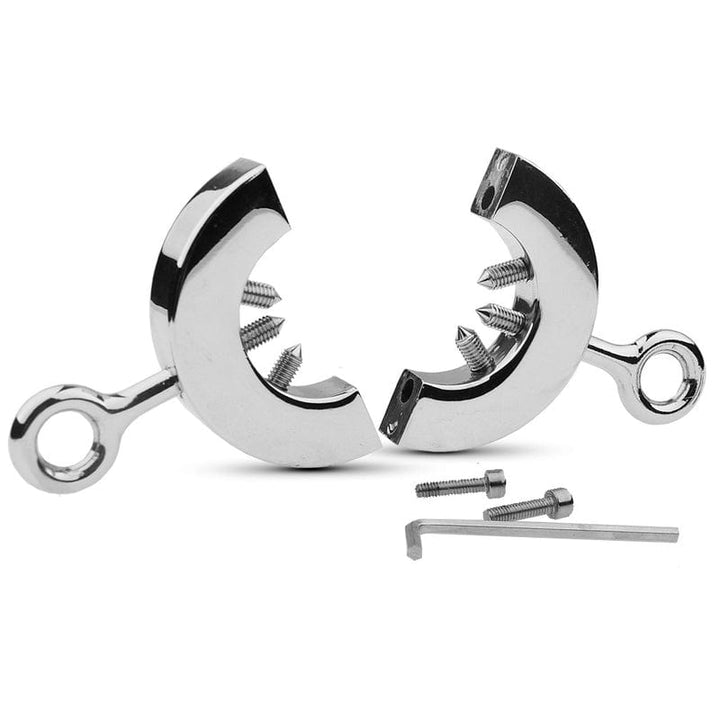 Cock & Ball Strap 0449M  CBT Ball Torture Adjustable Spiked Ring Device with Steel Ball Weights