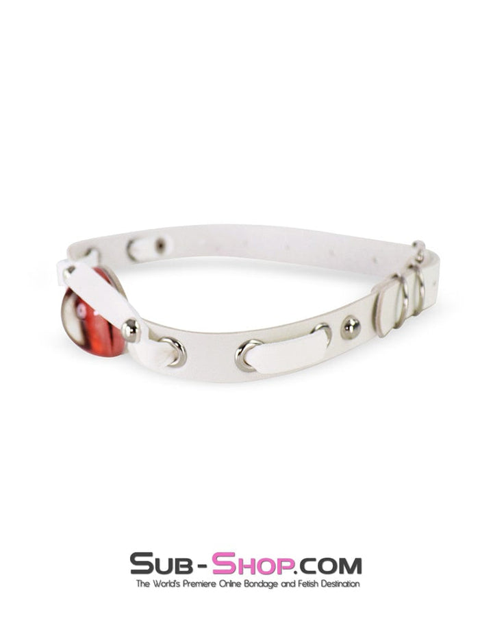 Collar 0161DL  White Dragon Fantasy Collar with Pink Gem Eye