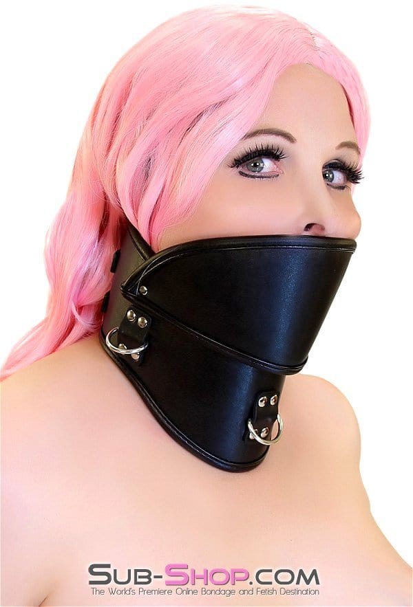 Collar 0504DL  Posture Collar with 3 D-Rings and Integrated Gag Cover, 3.6 Inches Tall