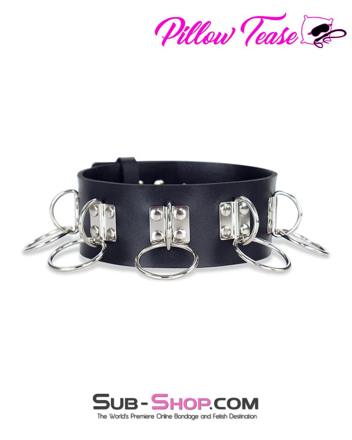 Collar 0714DL     5 Ring Bondage Slave Collar