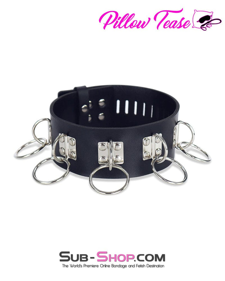 Collar 0714DL     5 Ring Bondage Slave Collar