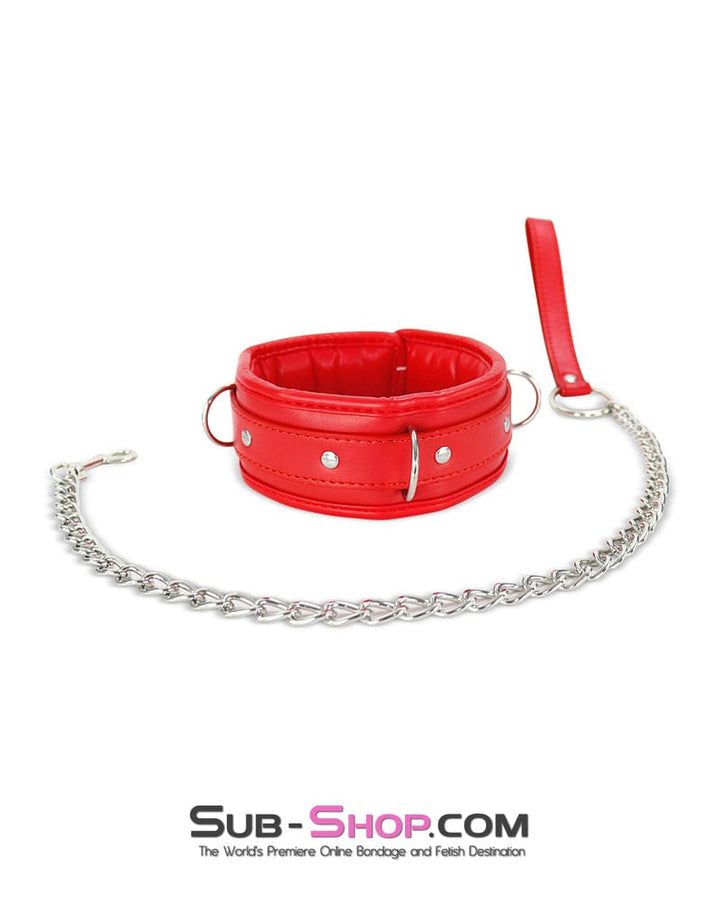 Collar 2497MQ      Locking Padded Red Collar and Leash Set