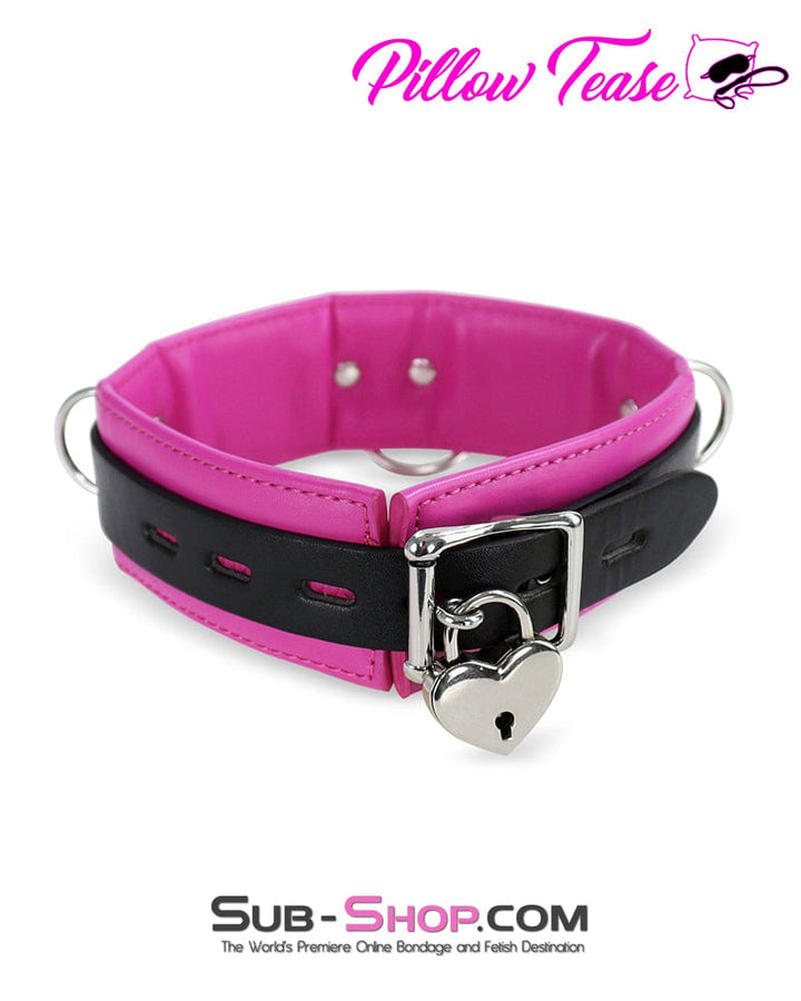 Collar 2668DL      Black and Rose Padded Bondage Collar