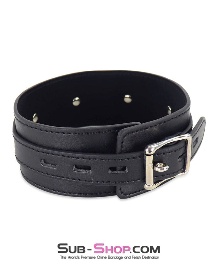 Collar 2778DL  Locking Black Single D-Ring Bondage Collar