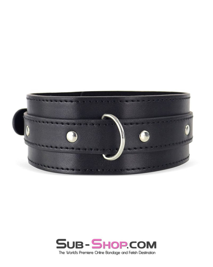 Collar 2778DL  Locking Black Single D-Ring Bondage Collar