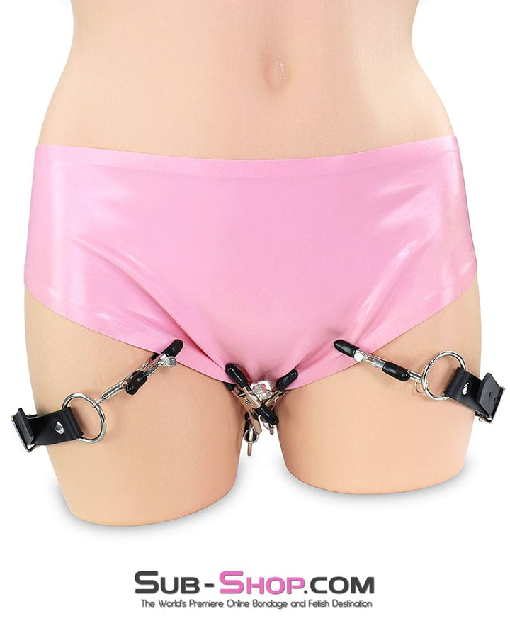 Cuffs 1762MQ      Pussy Spreader Thigh Cuffs with Pussy Clamps