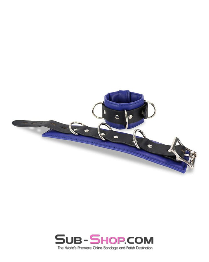 Cuffs 4744DL      Padded Black and Blue Wrist Bondage Cuffs