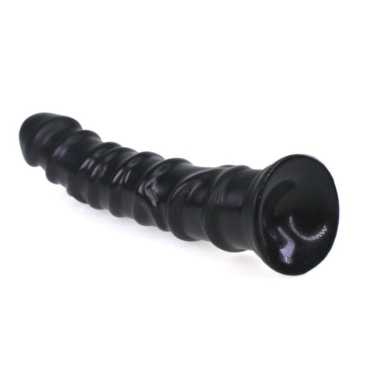 Dildo 0268M  Foot Long Really Big Ribbed Black Suction Cup Dildo