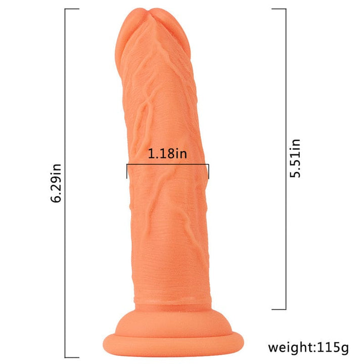 Dildo 0457M  G-Spot Lifelike 6.3” Silicone Suction Cup Dildo