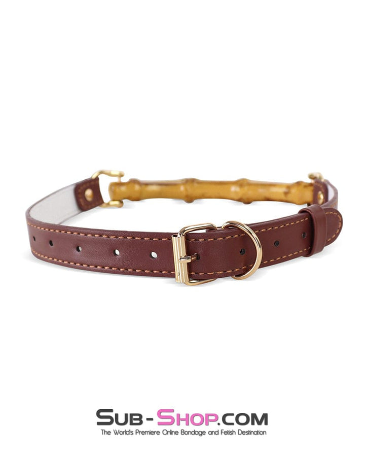 Gags 3424DL  Equestrian Luxe Bamboo Bit Gag with Gold Hardware