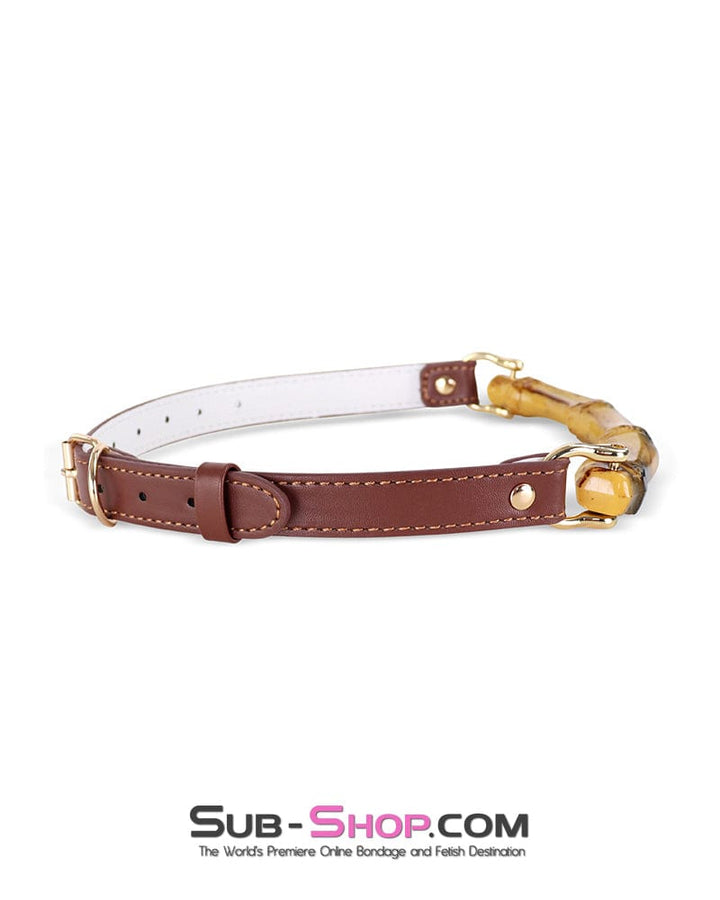 Gags 3424DL  Equestrian Luxe Bamboo Bit Gag with Gold Hardware