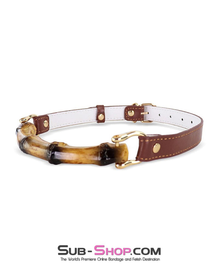 Gags 3424DL  Equestrian Luxe Bamboo Bit Gag with Gold Hardware