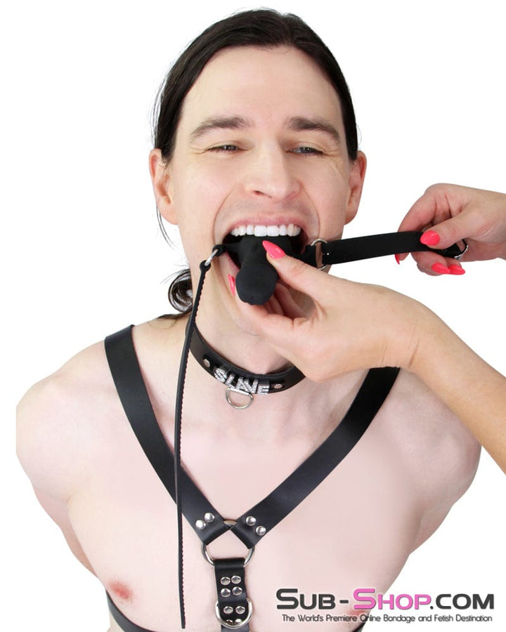Gags 7941M      Black Locking Silicone Penis Ball Gag