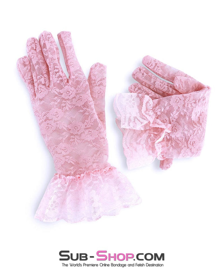 Gloves 0370M  Lace Fantasy Cosplay Gloves, Pink Lace