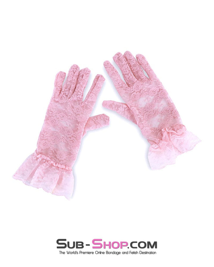 Gloves 0370M  Lace Fantasy Cosplay Gloves, Pink Lace
