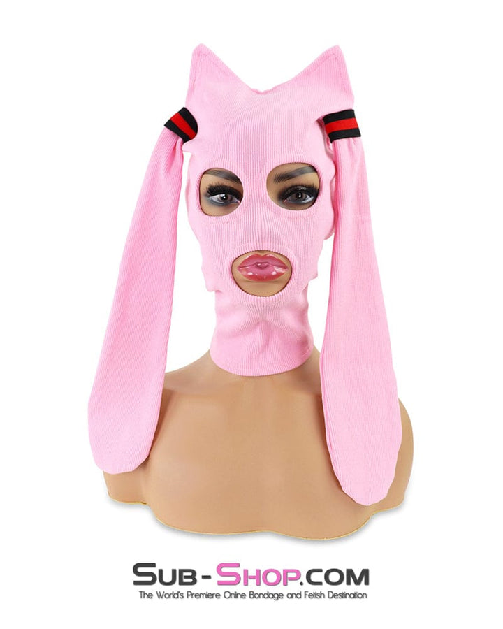 Hoods 0330AE  Pink Bunny Knit Hood with Long Bunny Ears