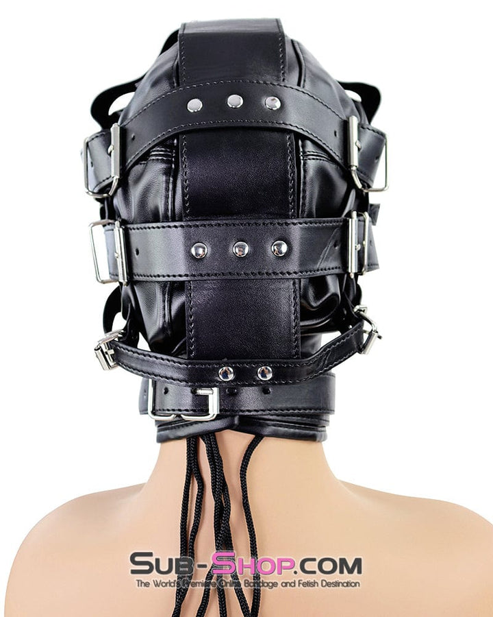 Hoods 9847DL  Ultimate Surrender Zipper Mouth Slave Hood with Padlocks & Blindfold