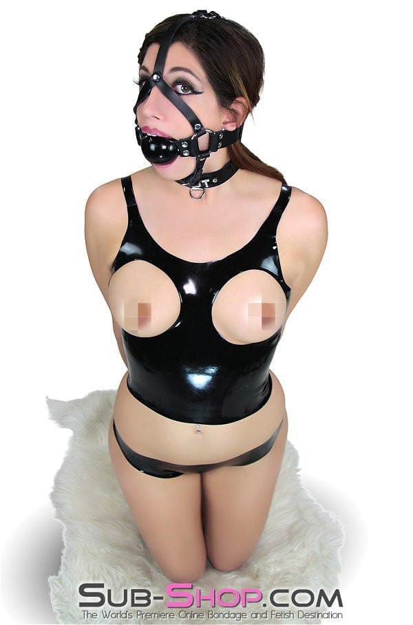 Latex Bra 2960D      Latex Rubber Flirty Open Breast Bra Top