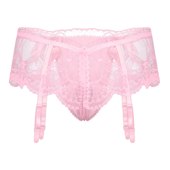 Lingerie 6835AE      Female Domination Hussy Sissy Boi Garter Belt Thong with Pouch