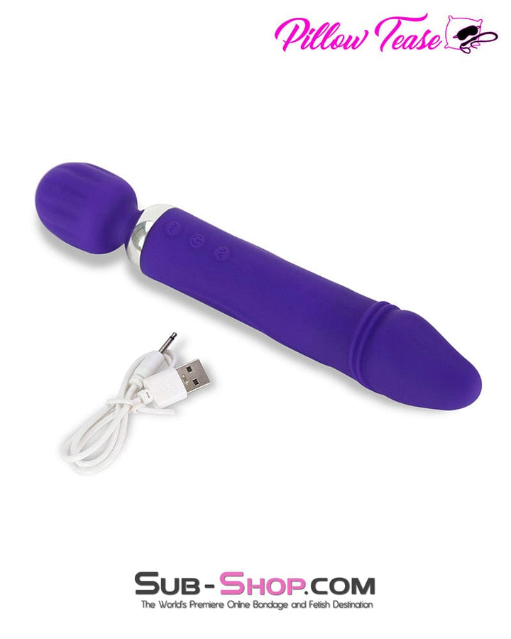 Massager 7892M      Dual Motor 12 Function Waterproof Wand Massager with Dildo Head