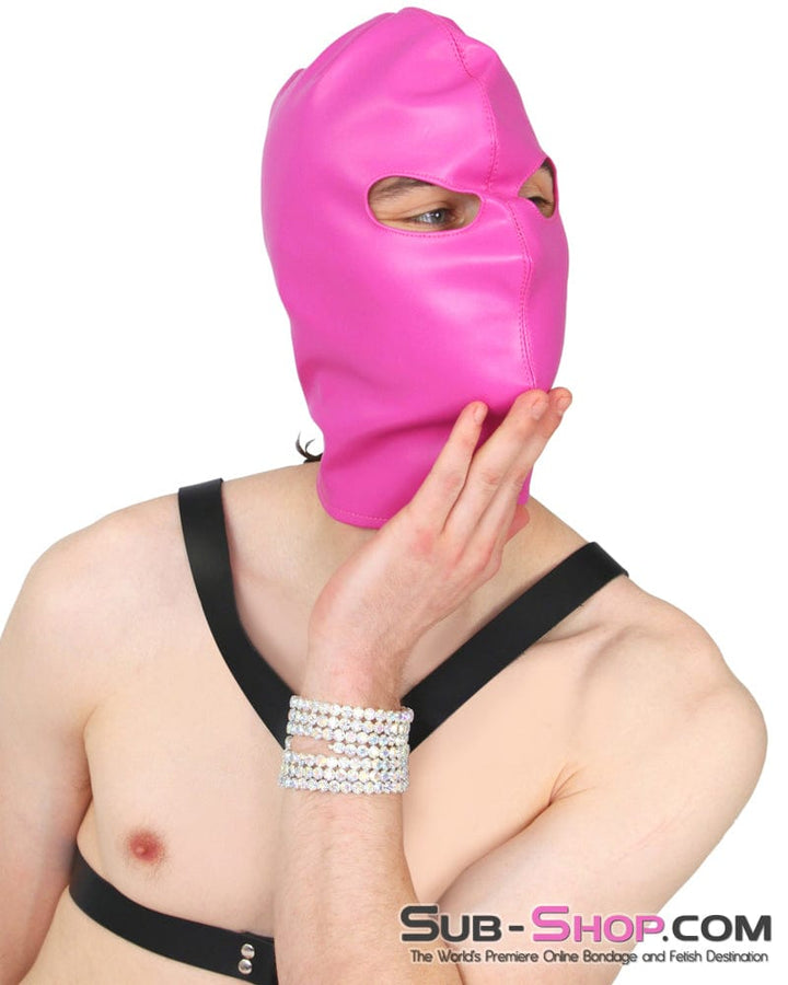 Sissy 0565RS-SIS      Sissy Prissy Hot Pink Leatherette Open Lacing Back Eyes Bondage Girl Hood
