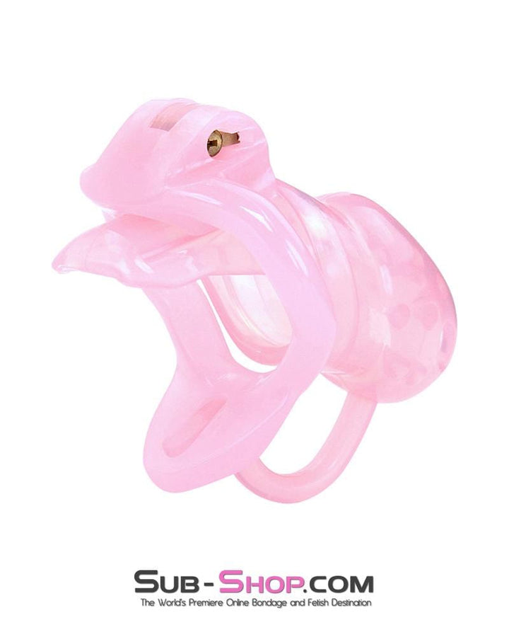 Sissy 1391AR-SIS      Spiked Pink Sissy Cock Blocker Silicone Locking Male Chastity with Ball Divider