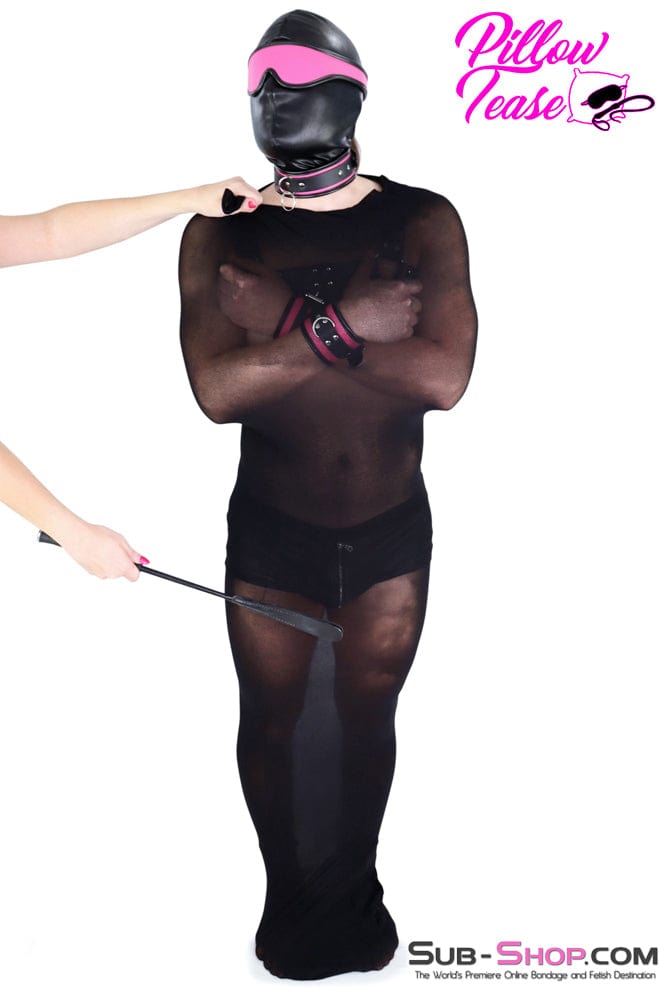 Sissy 1490DL-SIS      Sissy Bondage Black Sheer Encasement Silk Stocking Full Body Sack