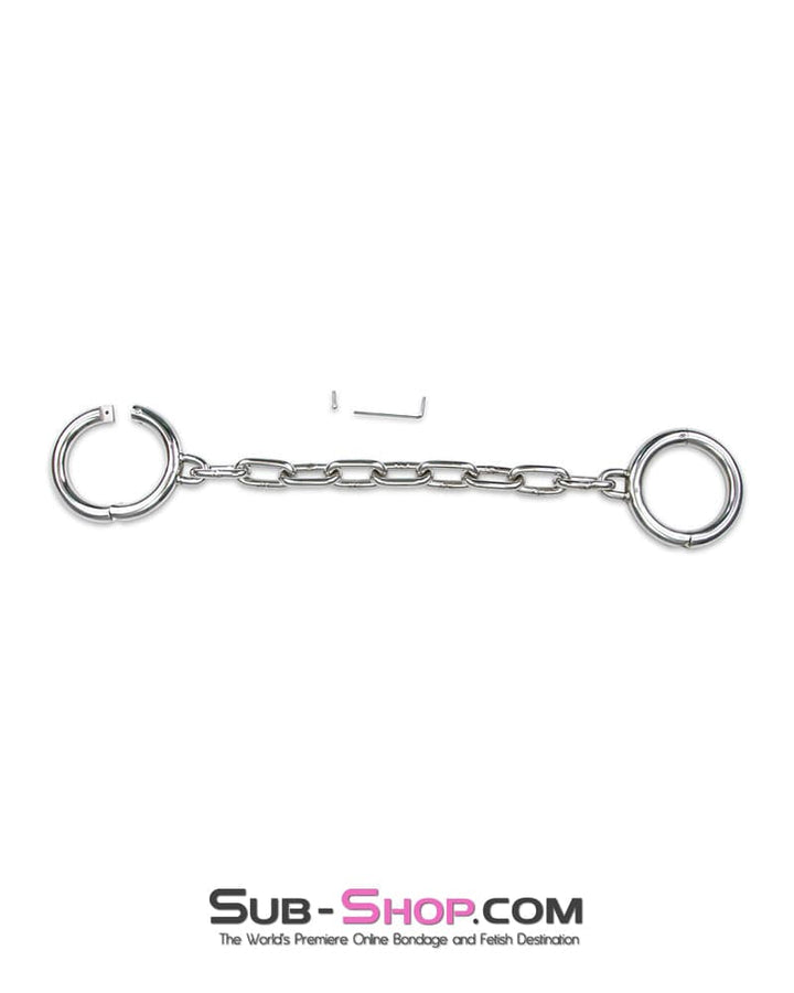 Sissy 7142M-SIS      Sissy Slave Heavy Bondage Stainless Steel Ankle Manacles, Small / Medium