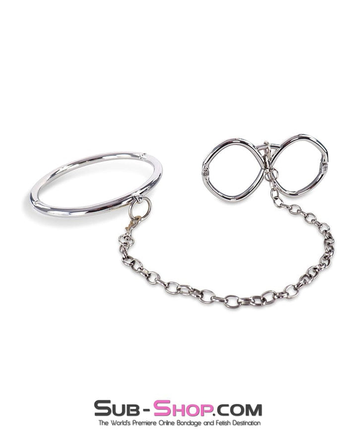 Steel Bondage 0243M   Hex Key Locking Steel Collar & Cuffs – Secure Metal Bondage System