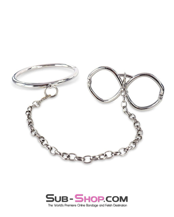 Steel Bondage 0243M   Hex Key Locking Steel Collar & Cuffs – Secure Metal Bondage System