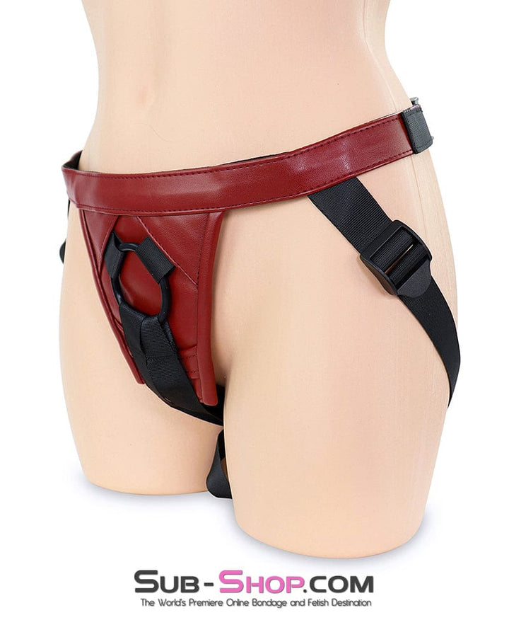Strap-On Harness 0365DL      Red Adjustable Strap On Pegging Dildo Harness