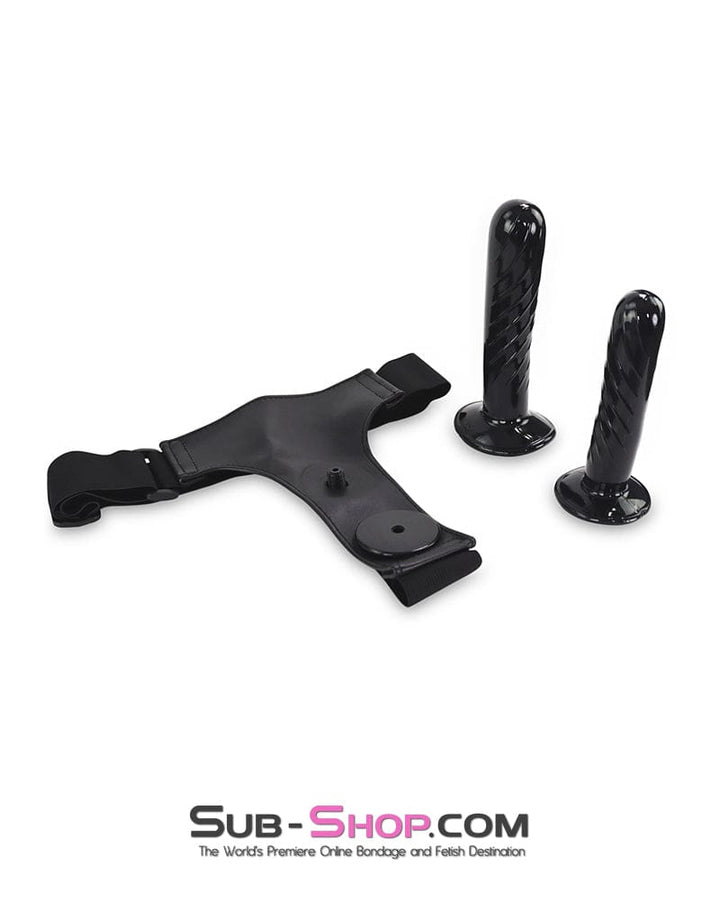 Strap-On Harness 1349DL      Double Strap On Harness with Internal and External Silicone Dildos