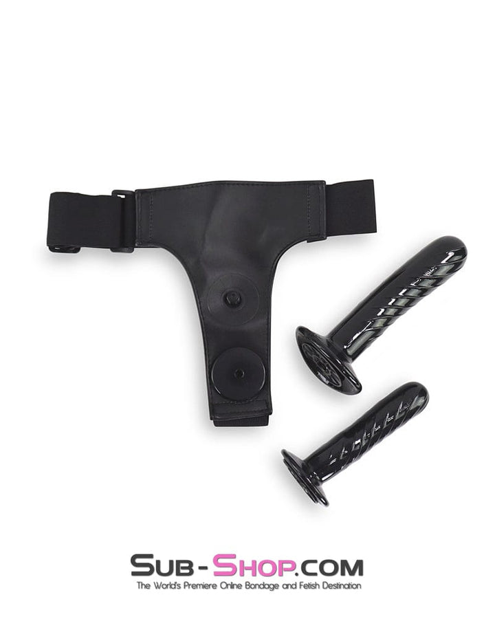 Strap-On Harness 1349DL      Double Strap On Harness with Internal and External Silicone Dildos