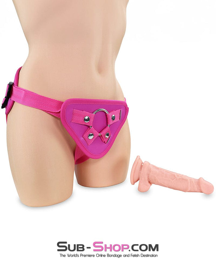 Strap-On Harness 1805DL      Pink Comfort Strap-On Harness with 6.5" Realistic Suction Cup Dildo