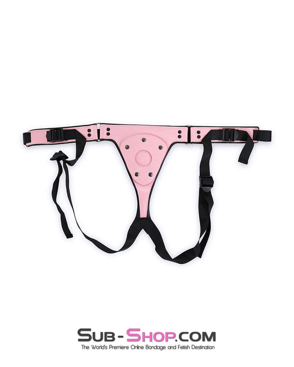 Strap-On Harness 8873DL      Femme Domme Pink and Black Strap on Harness
