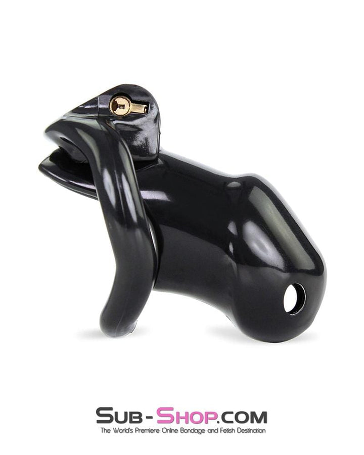 0316AE-SIS Short Sissy Knight Black Locking Male Tease and Denial Chastity Device Sissy , Sub-Shop.com Bondage and Fetish Superstore