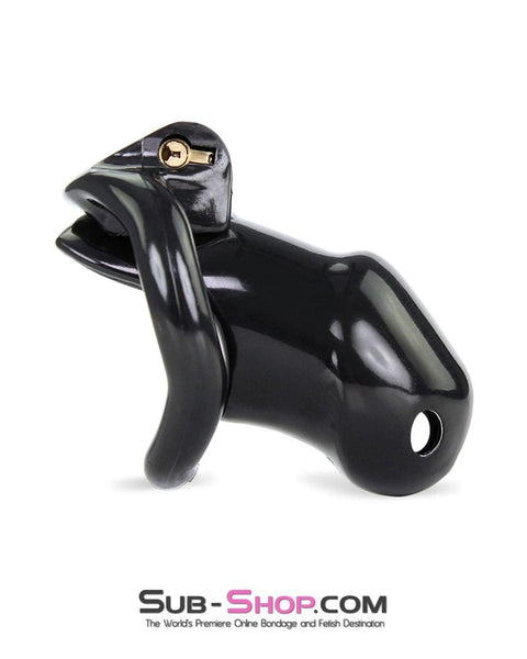 0316AE-SIS      Short Sissy Knight Black Locking Male Tease and Denial Chastity Device Sissy   , Sub-Shop.com Bondage and Fetish Superstore