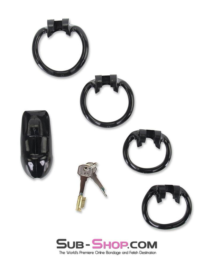 0316AE-SIS      Short Sissy Knight Black Locking Male Tease and Denial Chastity Device Sissy   , Sub-Shop.com Bondage and Fetish Superstore
