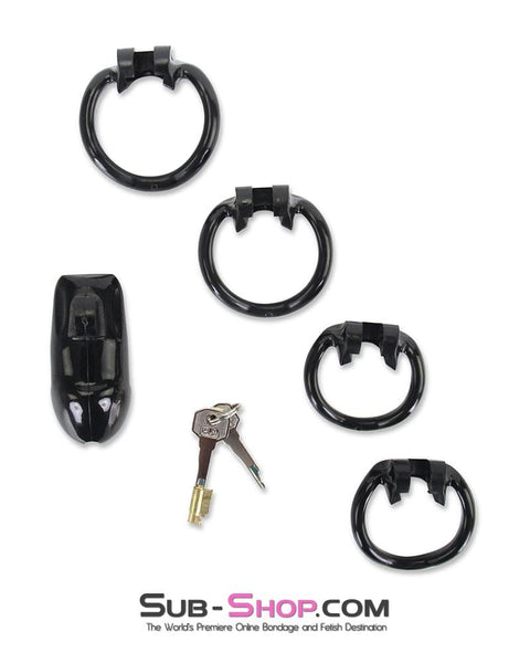 0316AE      Short Knight Black Locking Male Tease and Denial Chastity Device - MEGA Deal MEGA Deal   , Sub-Shop.com Bondage and Fetish Superstore