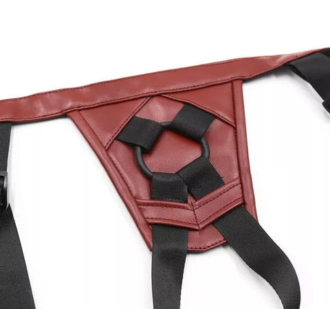 0365DL      Red Adjustable Strap On Pegging Dildo Harness Strap-On Harness   , Sub-Shop.com Bondage and Fetish Superstore