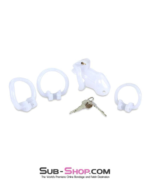 0374AE      Short Knight White High Security Locking Male Tease and Torment Chastity Device Chastity   , Sub-Shop.com Bondage and Fetish Superstore