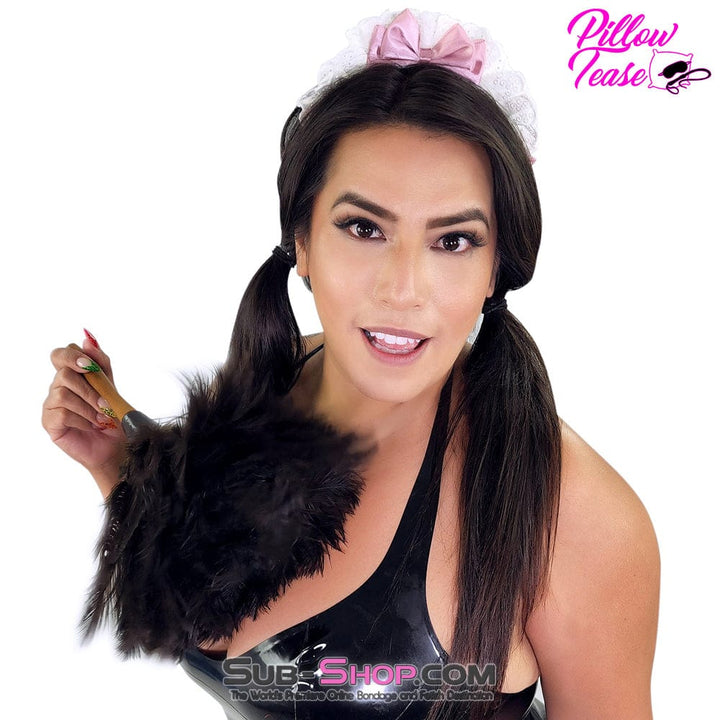 0379AE      Pink Bow and Lace Serving Girl Headband Headband   , Sub-Shop.com Bondage and Fetish Superstore