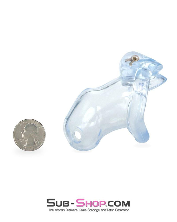 0398AE      Short Exposed in Chastity High Security Keyed Tumbler Locking Male Chastity with 4 Base Cock Ring Sizes Chastity   , Sub-Shop.com Bondage and Fetish Superstore