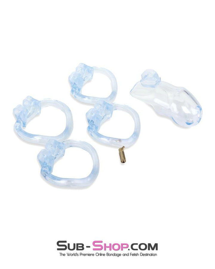 0398AE      Short Exposed in Chastity High Security Keyed Tumbler Locking Male Chastity with 4 Base Cock Ring Sizes Chastity   , Sub-Shop.com Bondage and Fetish Superstore