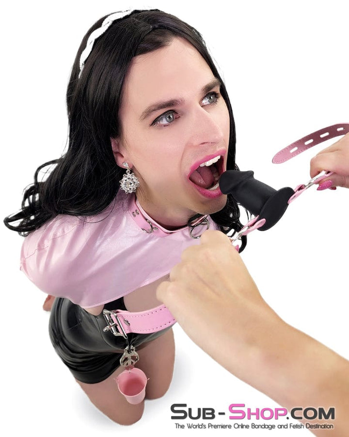 0401DL-SIS      Blow Job Trainer Locking Sissy Professional Dominatrix Princess Pink Silicone Penis Gag Sissy   , Sub-Shop.com Bondage and Fetish Superstore