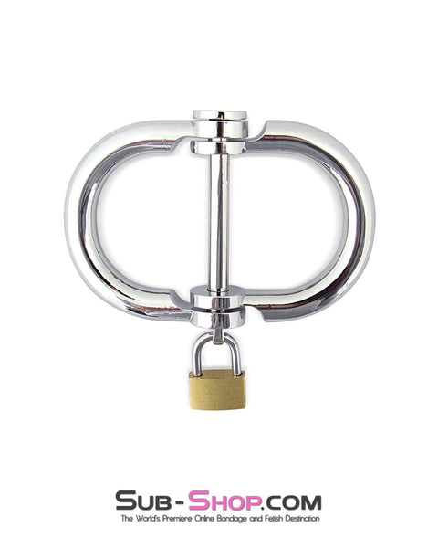 0416M      Hinged Chrome Steel Handcuffs with Brass Lock Handcuffs   , Sub-Shop.com Bondage and Fetish Superstore