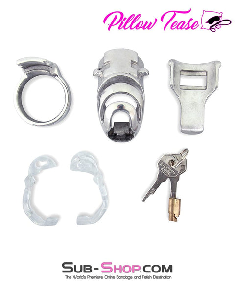 0432M      Short Knight in Shining Armor Steel Cock Cage System Chastity   , Sub-Shop.com Bondage and Fetish Superstore