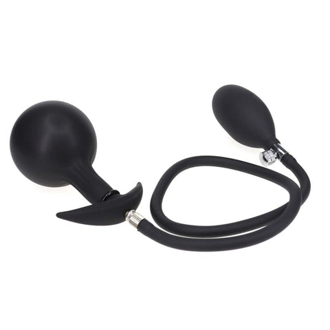 0460M      Inflatable Butt Plug with Removeable Pump Hose and Metal Vibro Ball Inside Butt Plug   , Sub-Shop.com Bondage and Fetish Superstore